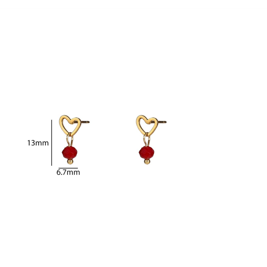 Bead Stud Burgundy E56140-5