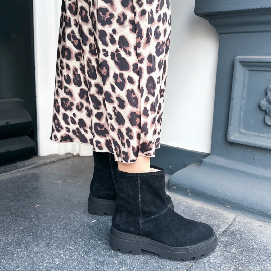 Bikerboots OSLO Suede | Zwart-1