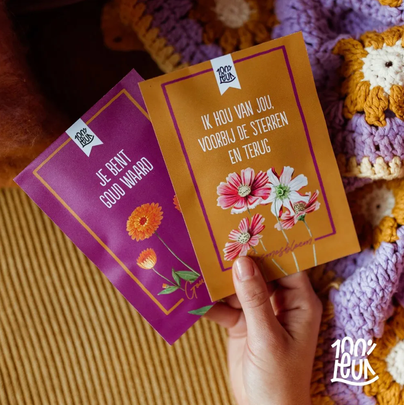 Bloemenzaadjes | Je bent goud waard | ik hou van jou 