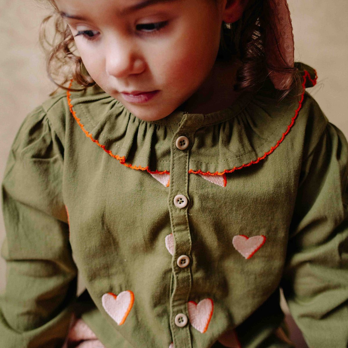 Blouse Cleo Twill Embroidery Hearts