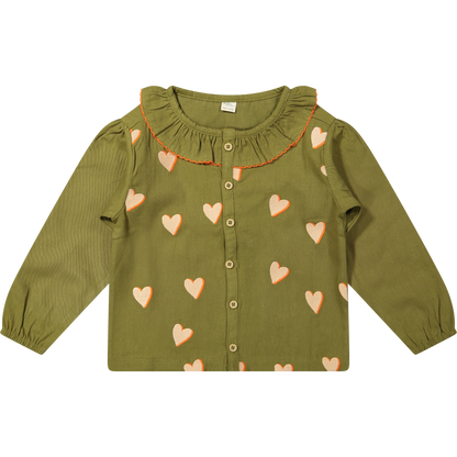 Blouse Cleo Twill Embroidery Hearts