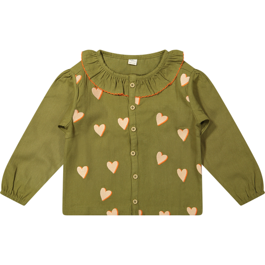 Blouse Cleo Twill Embroidery Hearts