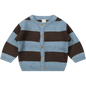 Cardigan Nero Knit Stripe Ashley Blue Chocolate Brown