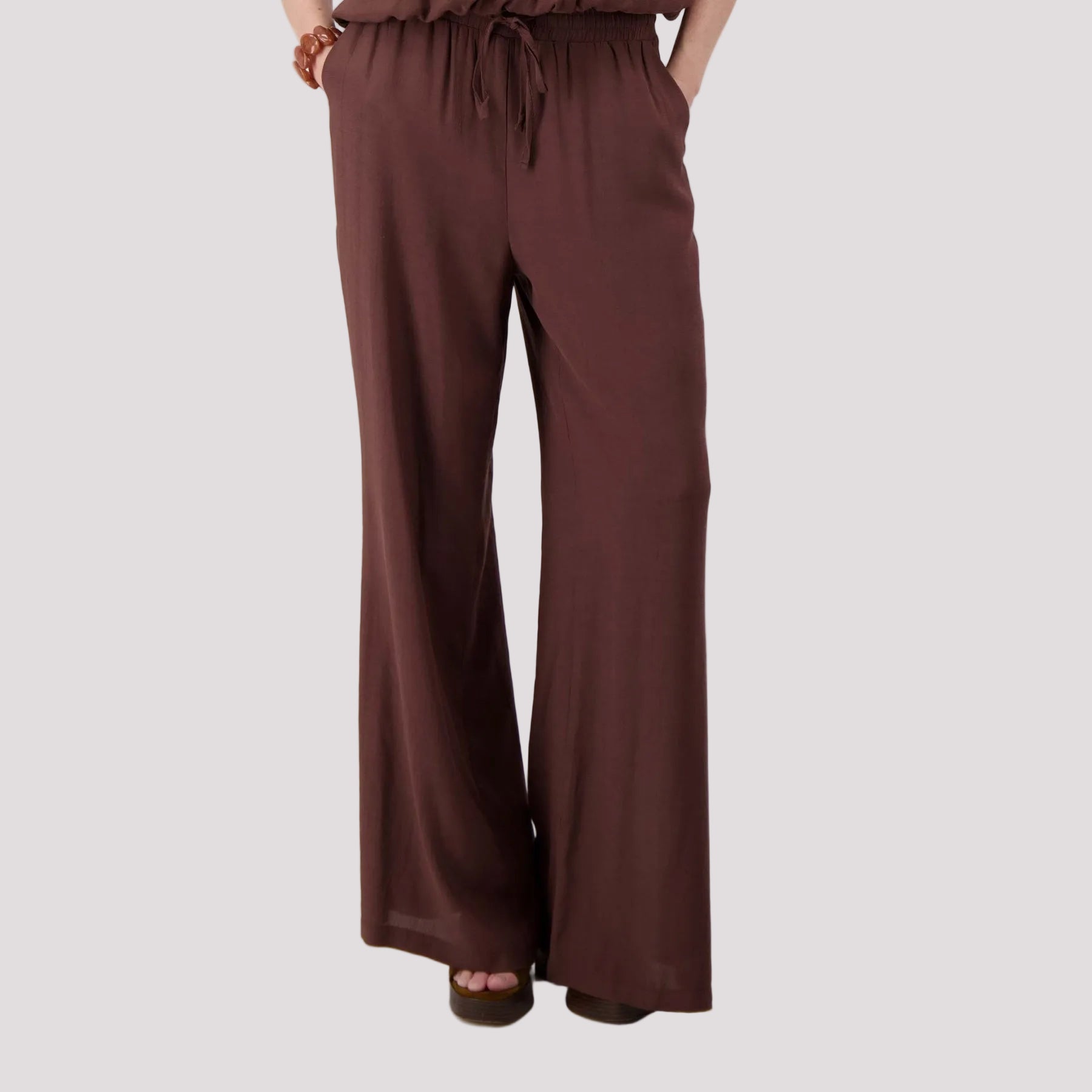 Crincle broek bruin