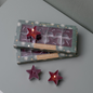 Deco kaars Stars Bourgondisch Rood Set van 8