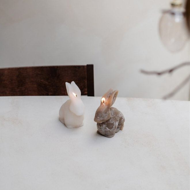 Deco kaars bunny Ivo groot duo-1
