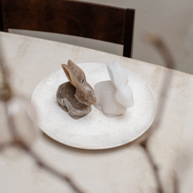 Deco kaars bunny Ivo groot duo