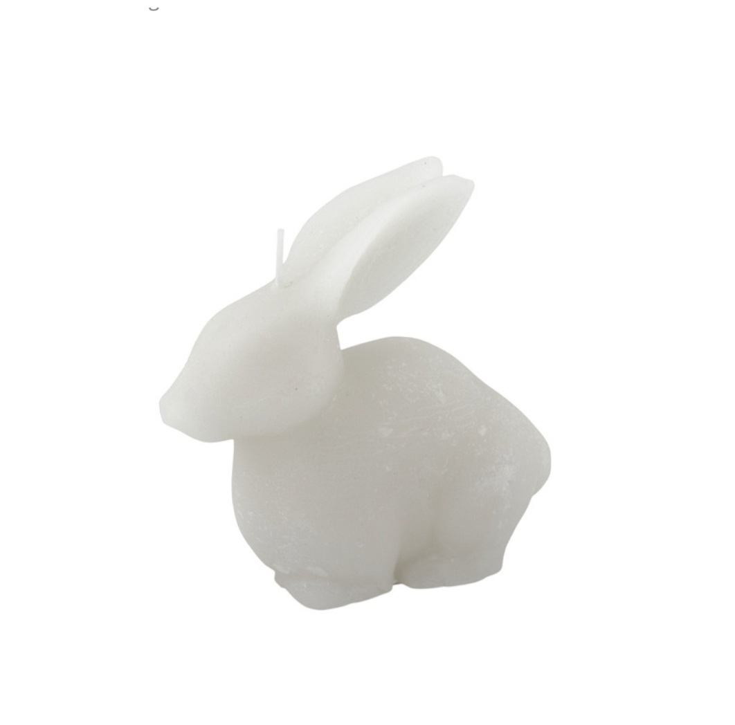 Deco kaars bunny Ivo wit groot