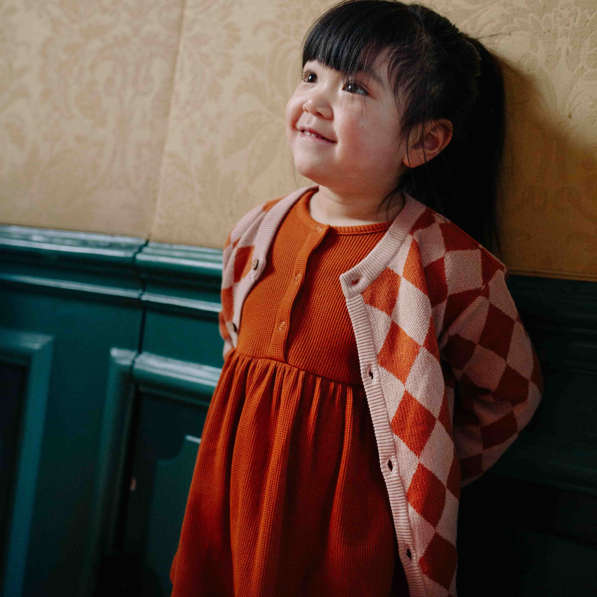 Dress Asha Rib Waffle Leather Brown