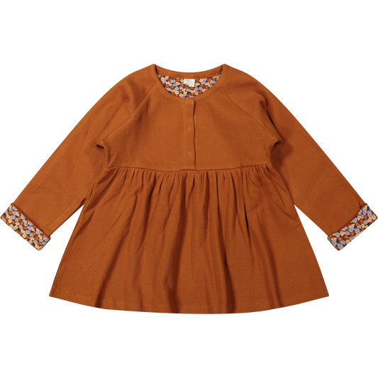 Dress Asha Rib Waffle Leather Brown