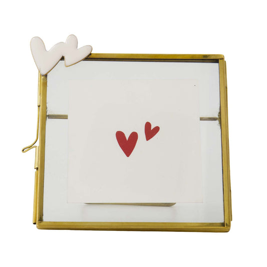 Fotolijstje Metaal | Hartjes wit