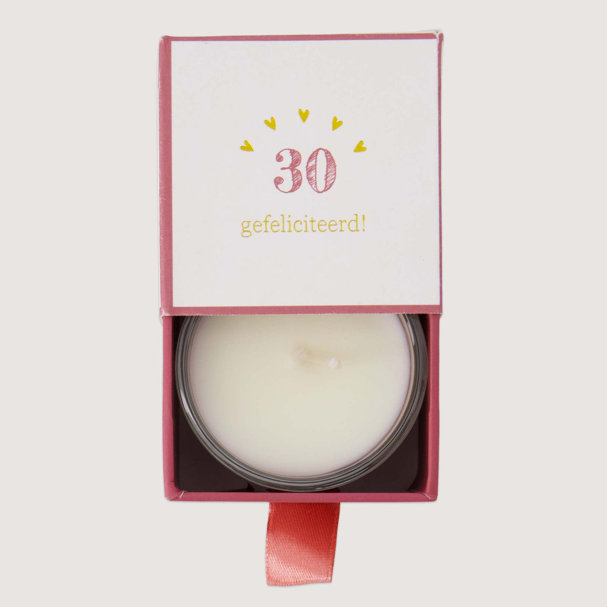 Geurkaars 30 Gefeliciteerd Wit Roze Goud