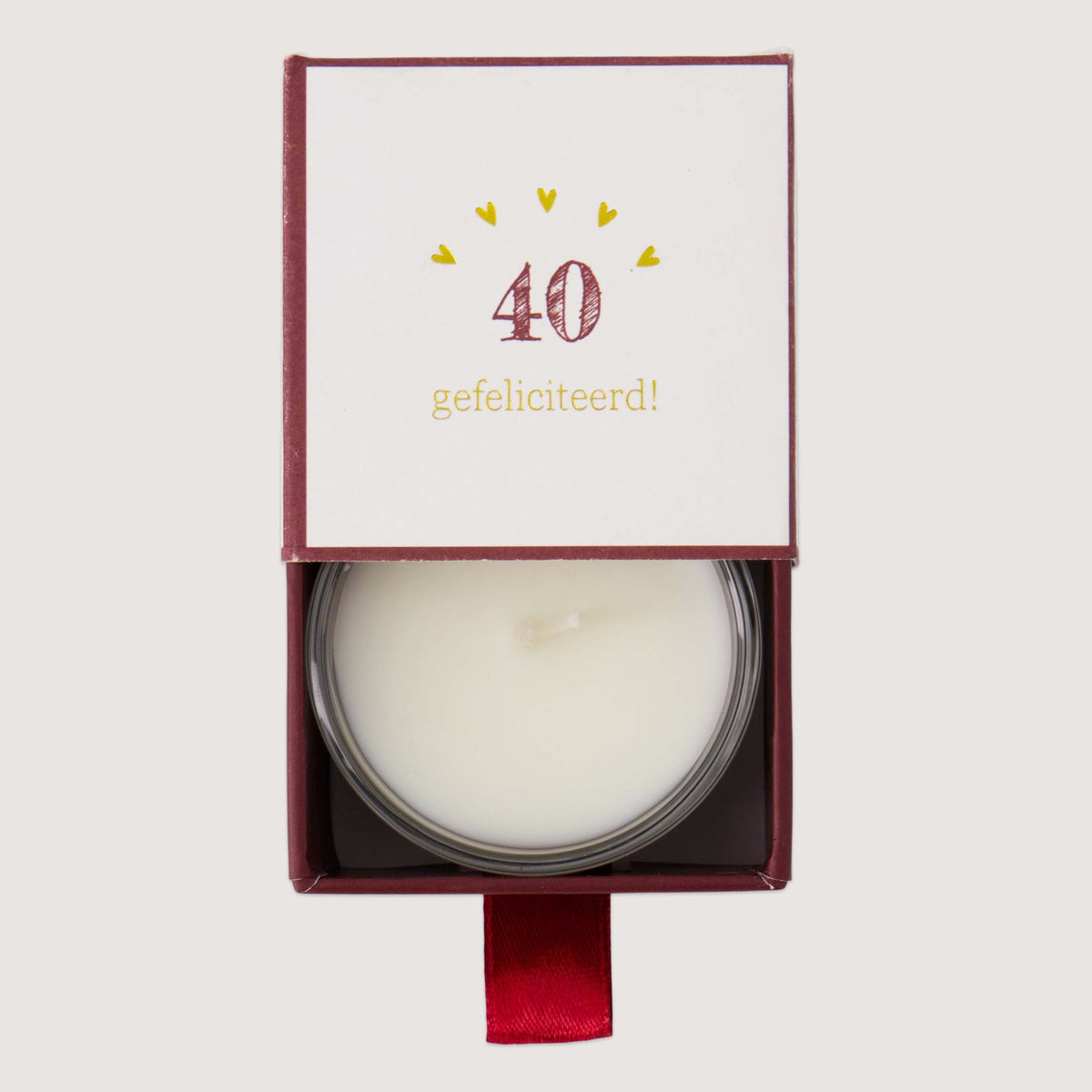 Geurkaars 40 Gefeliciteerd Wit Port