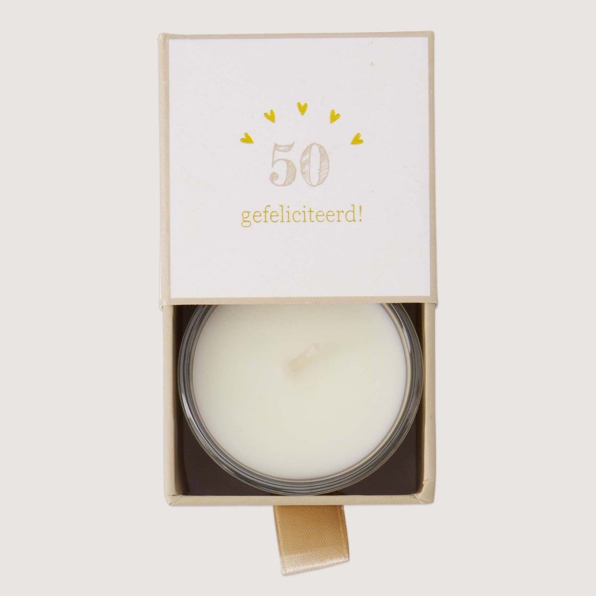 Geurkaars 50 Gefeliciteerd Wit Goud
