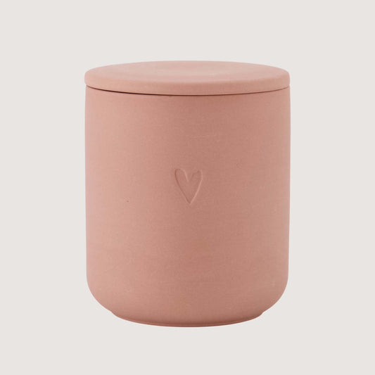 Geurkaars keramiek Hartje | Donkerroze