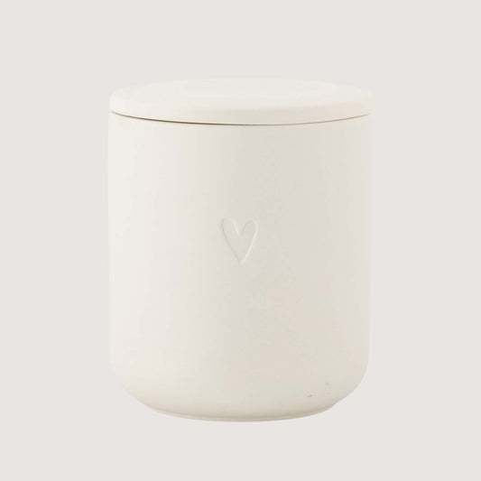 Geurkaars keramiek Hartje | Off white