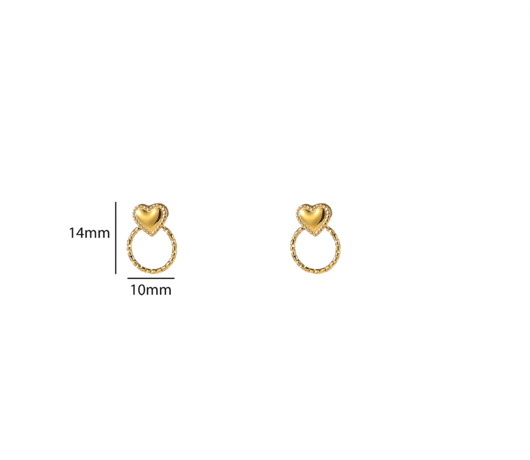 Heart Round Stud E56417-2