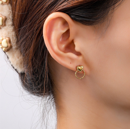 Heart Round Stud E56417-2