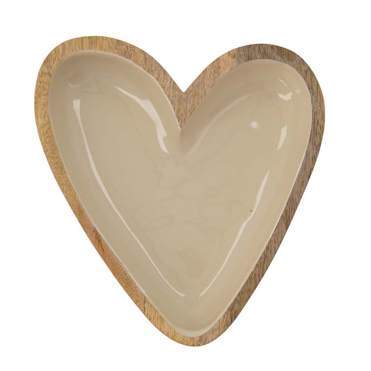 Houten Kom Hartje | Beige