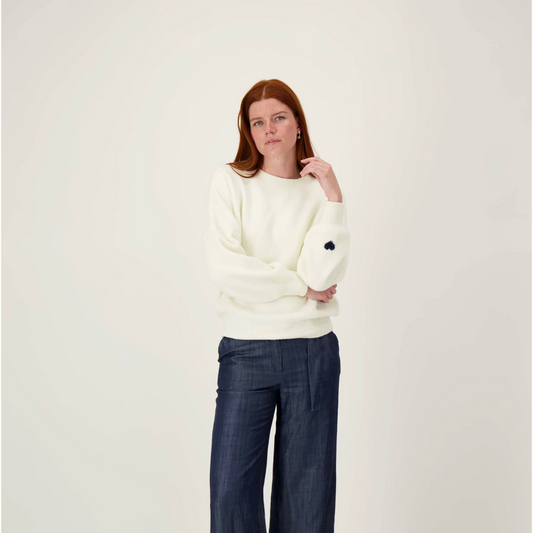 Trui Met Hartje Detail - Off White