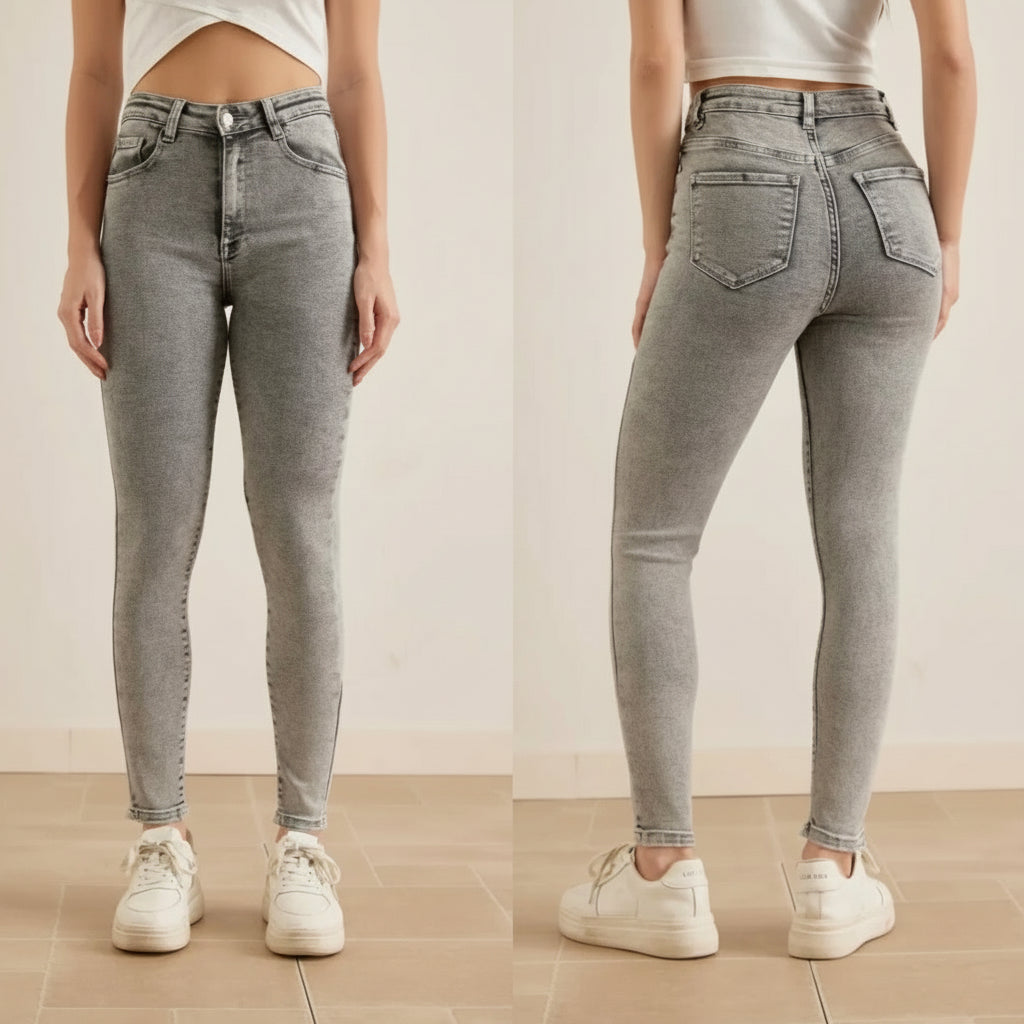 Urban Grey Skinny Jeans High Waist AP377-107