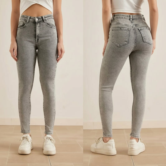 Urban Grey Skinny Jeans High Waist AP377-107