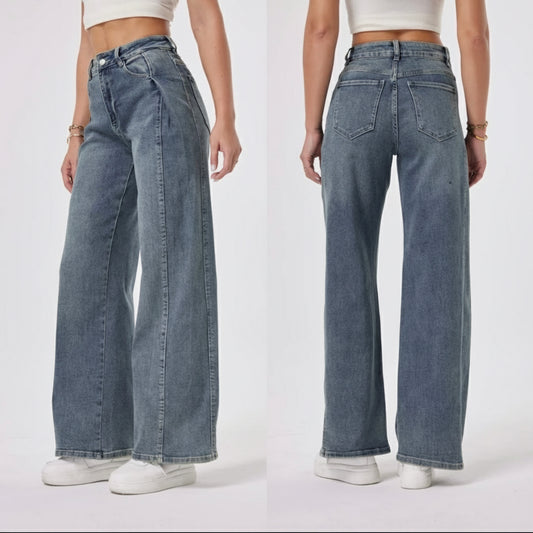 Skyline Wide Jeans Vintage Blue High Waist T336-50