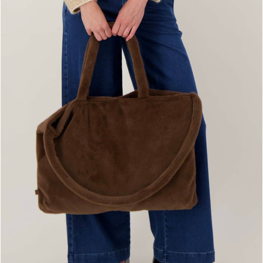 Faux Fur Shopper Chocoladebruin - Zachte Wintertas