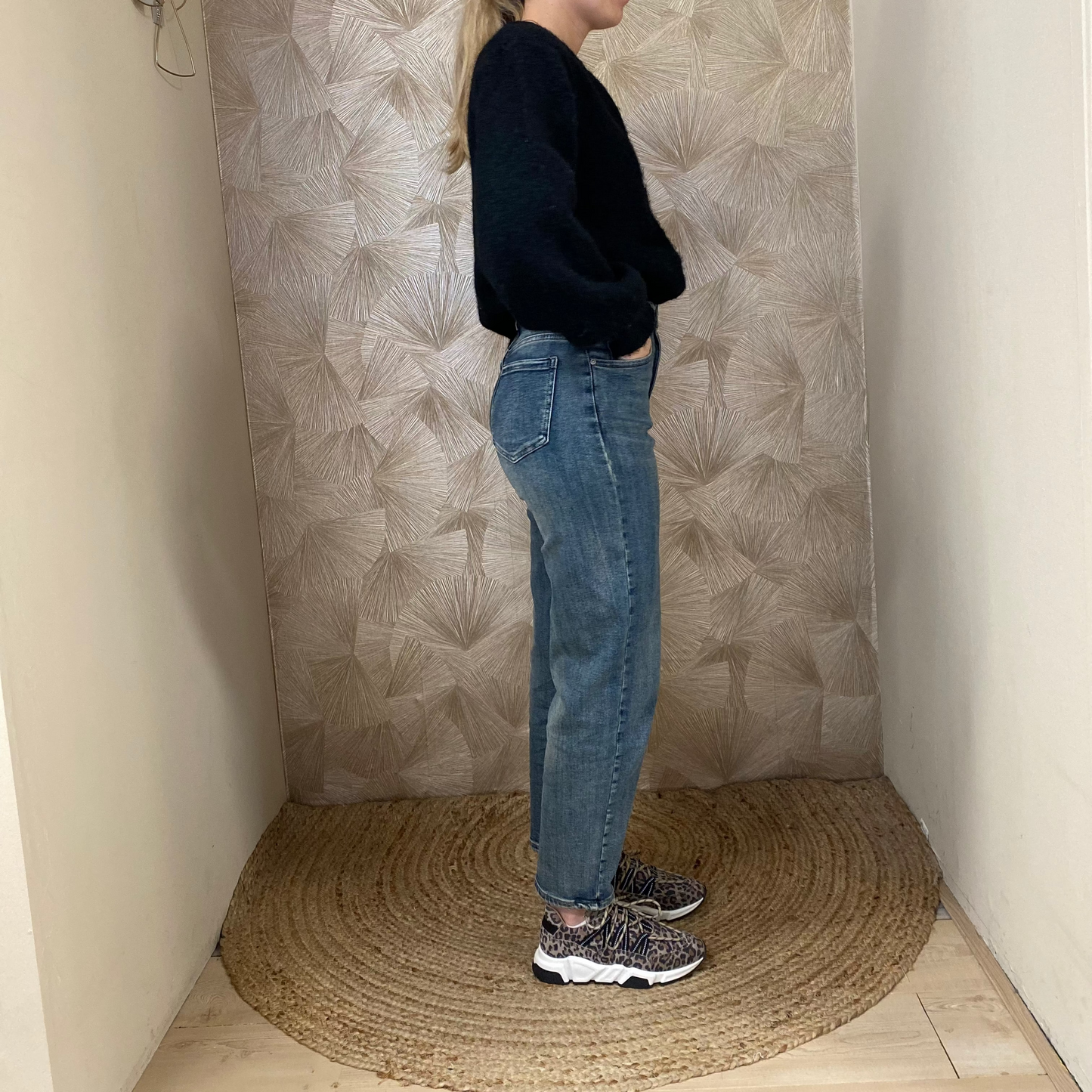 Retro Mom Jeans Vintage Blue High Waist Y3307-1-150