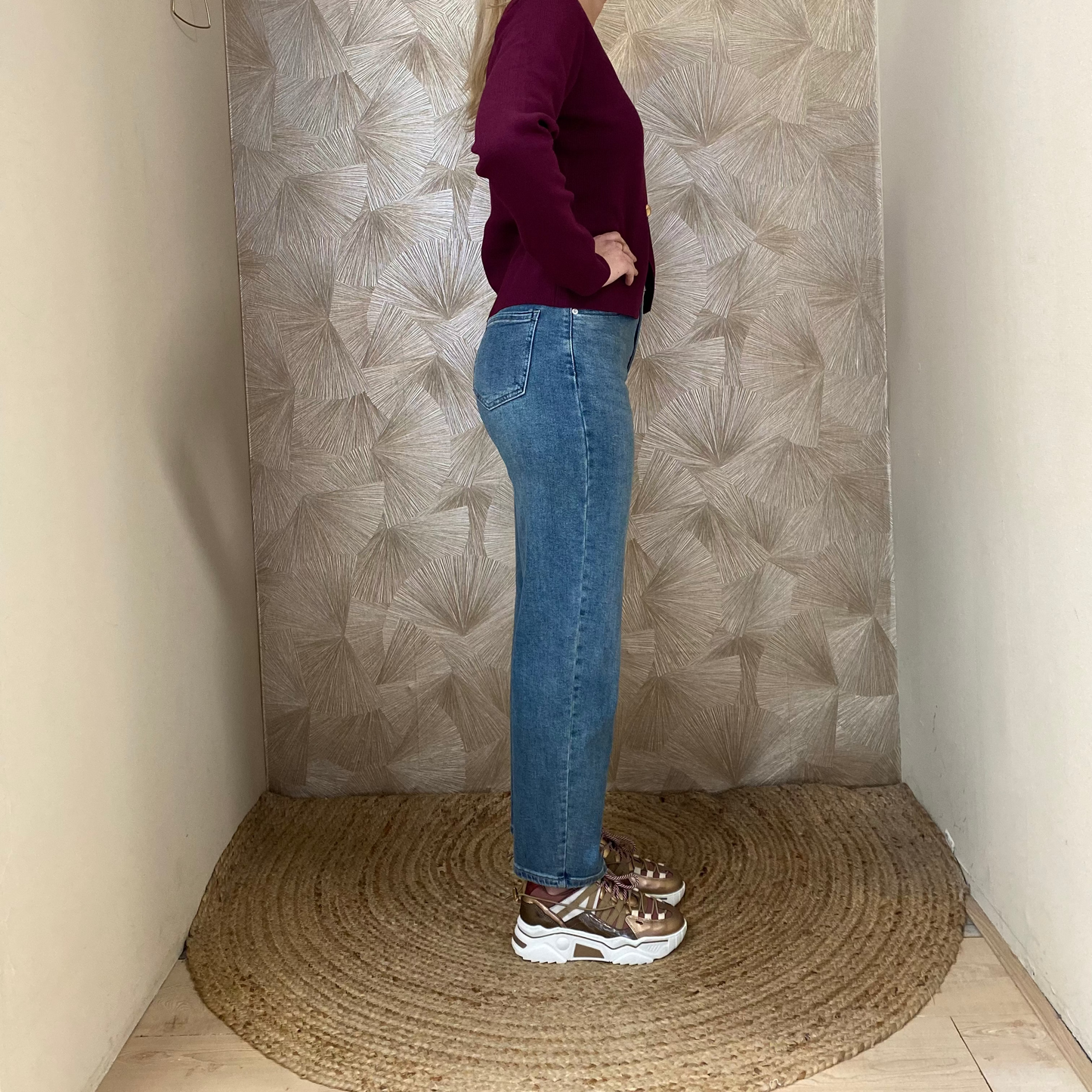 Retro mom jeans High waist Wassed Blue Y3307-2-350