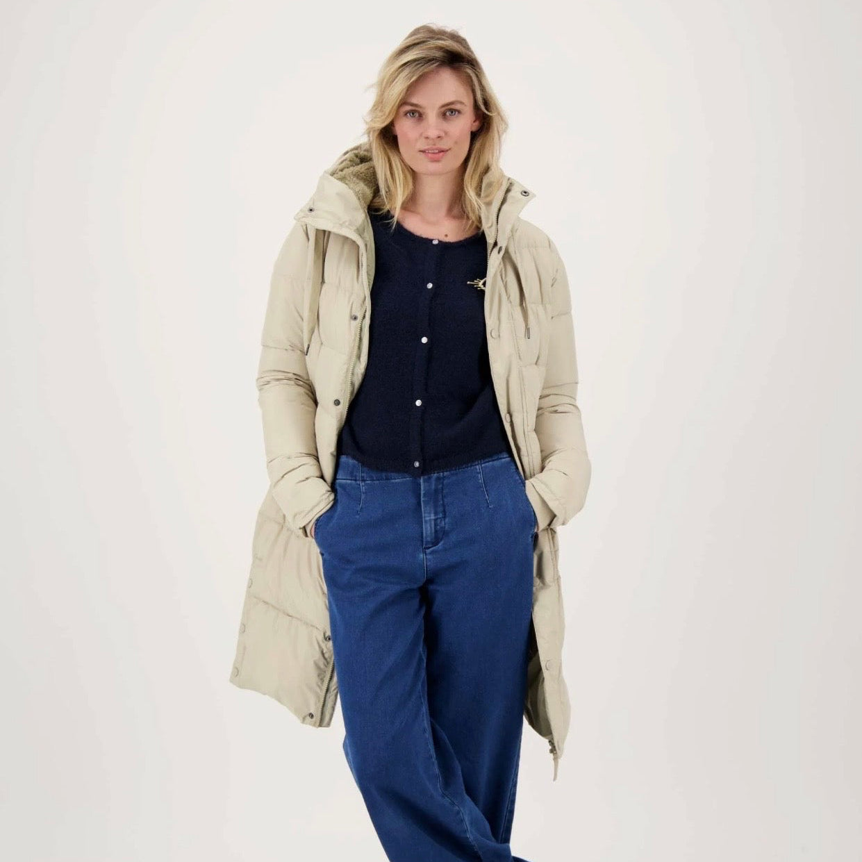 Lange Bubblecoat Met Teddy Details