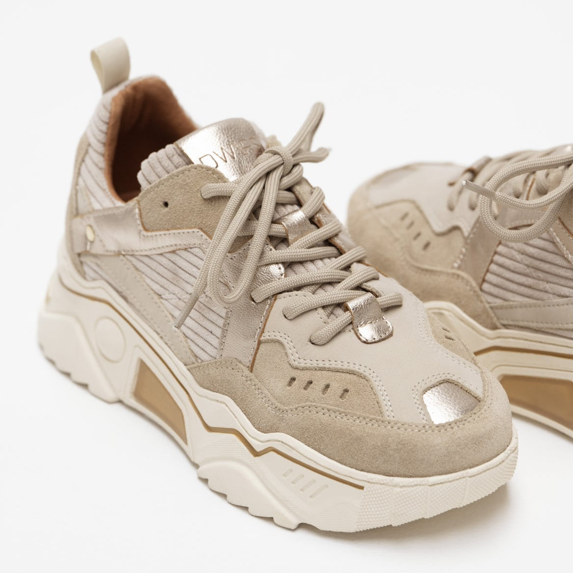 DWRS Sneaker | Pluto met corduroy details | Beige-Stone