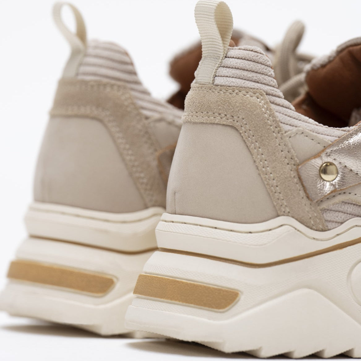 DWRS Sneaker | Pluto met corduroy details | Beige-Stone
