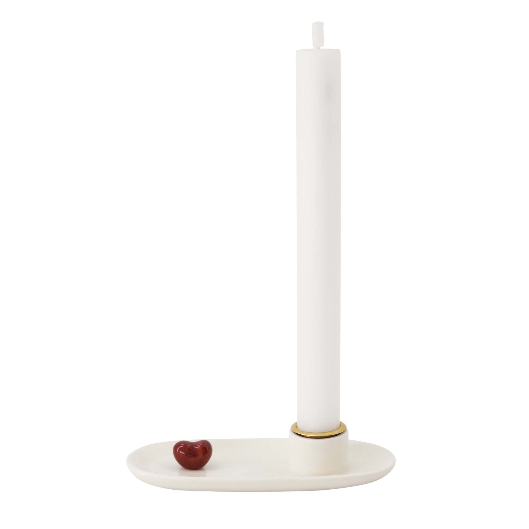 Kandelaar Hartje | Wit-Rood