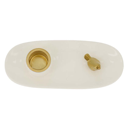Kandelaar Vogeltje Wit-Goud
