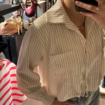 Kelly Cropped Blouse Beige 