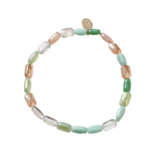 Kids Armband Small Size Box Bead Green Mix TB5001-10 