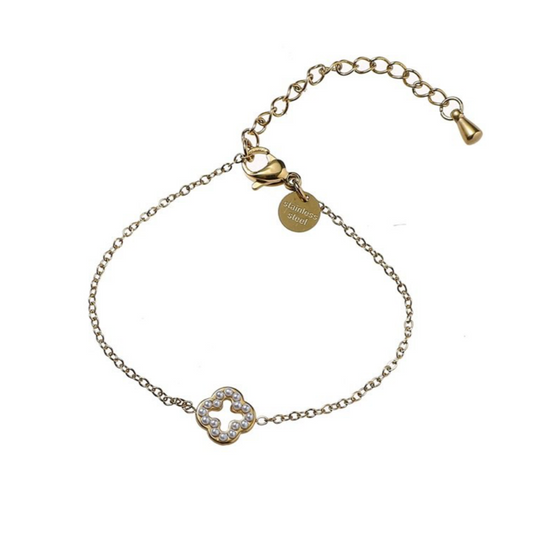 Kids armband | Pearly Clovers Bracelet - 14K