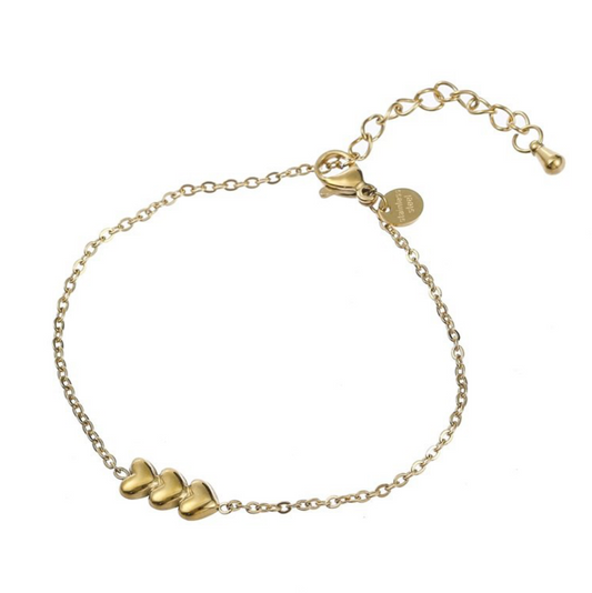 Kids armband | Triple Hearts Bracelet - 14K
