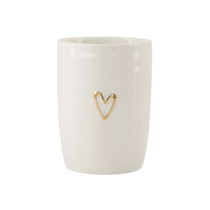 Koffiemok Open Hartje Wit Goud