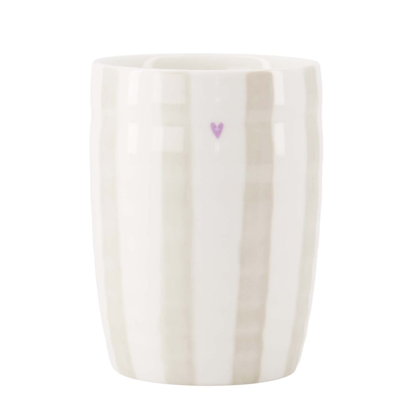 Koffiemok Streep lila hartje