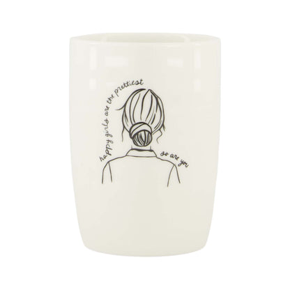 Koffiemok Vrouw Wit Zwart