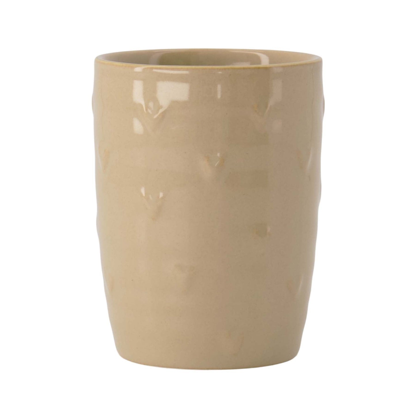 Koffiemok beige Hartjes 