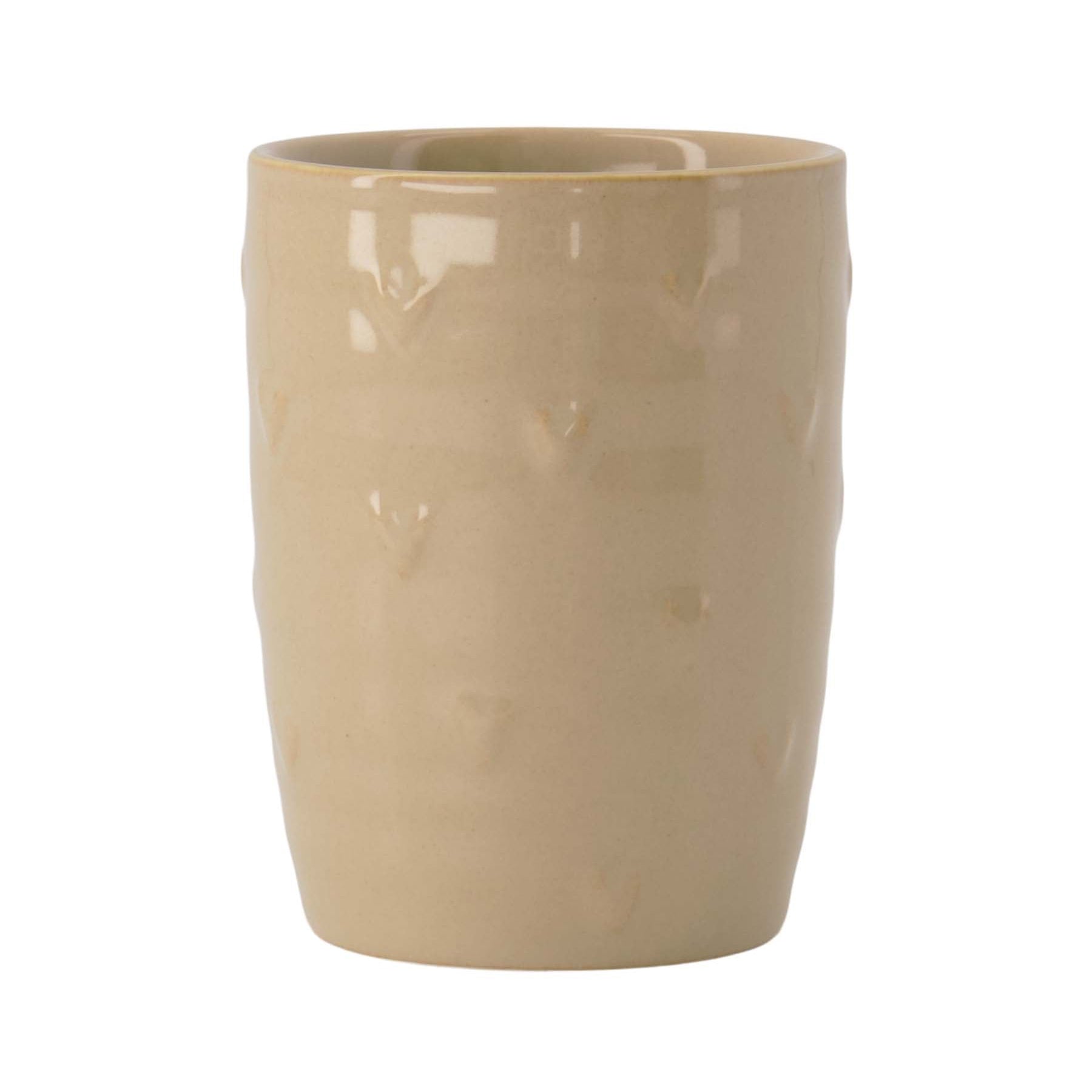 Koffiemok beige Hartjes 