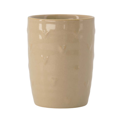 Koffiemok beige Hartjes 