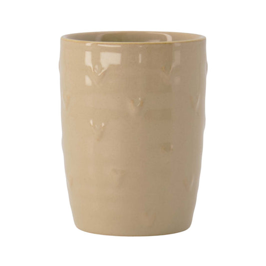 Koffiemok beige Hartjes 