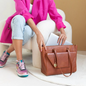 Leren laptoptas Denise Vintage cognac