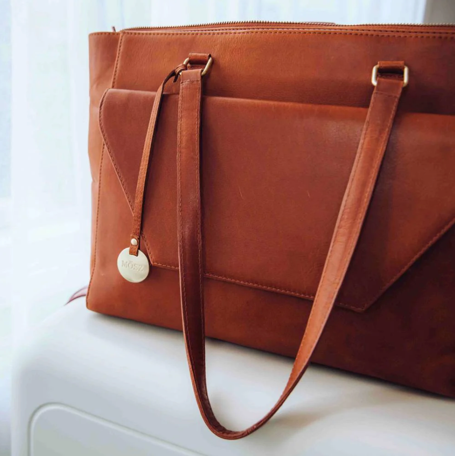 Leren laptoptas Denise Vintage cognac