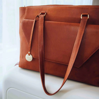 Leren laptoptas Denise Vintage cognac