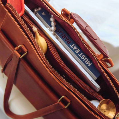 Leren laptoptas Denise Vintage cognac